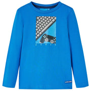 Maglietta da Bambino Maniche Lunghe Blu Cobalto 128cod mxl 84078
