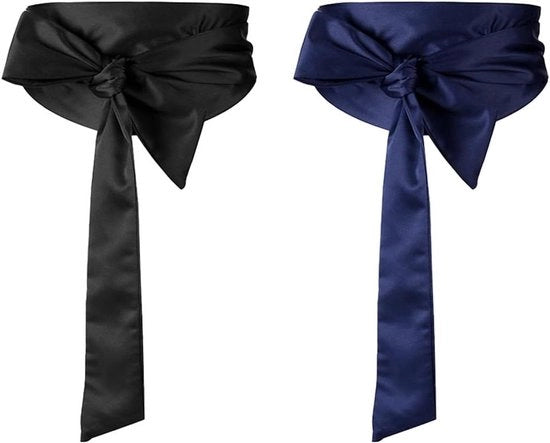 Cintura satinata da sposa 2 pezzi per matrimonio 95 cm x 250 cm cintura liscia per abito da sposa cintura da sposa nastro renaissance cintura lunga per feste cosplay occasioni speciali (nero)