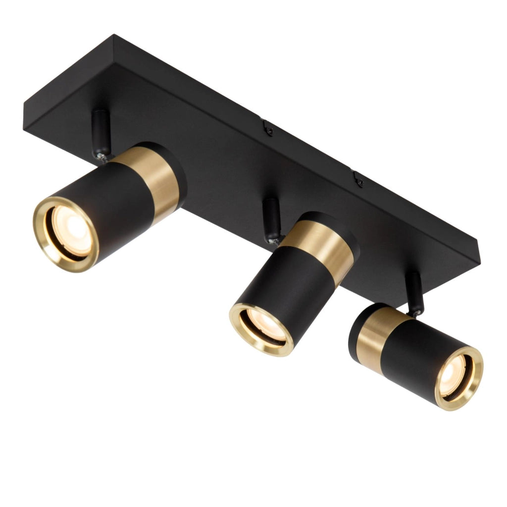 Plafoniera GORIK 3xGU10 nera oro rettangolare Lucide