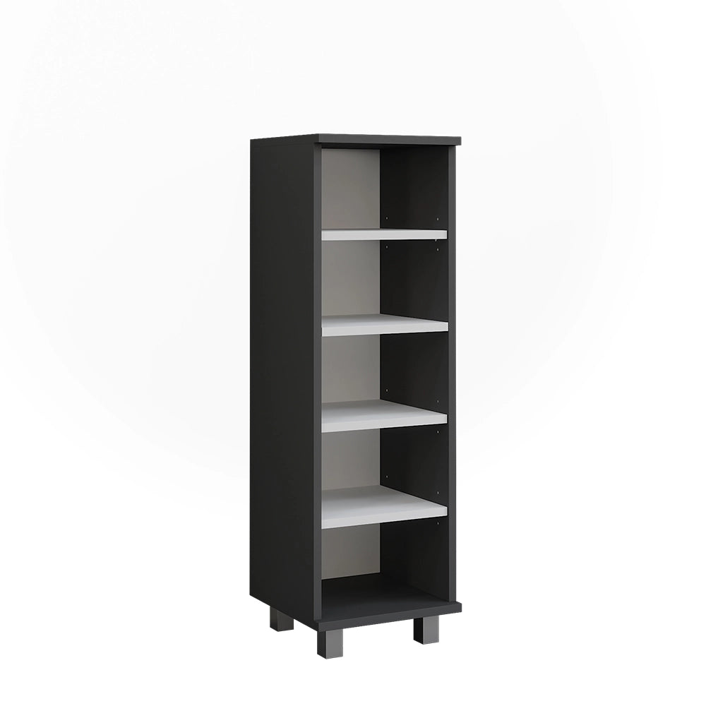 Vicco Mobiletto midi Antracite/bianco 30.2 x 95 cm con 5 scomparti aperti