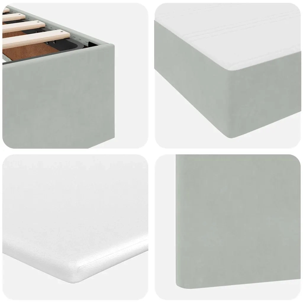Letto con contenitore LED e materasso Grigio Chiaro