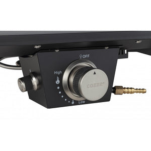 Forno per Pizza a Gas 13' Fino a 450° 34x34 cm con Pietra Refrattaria e Copertura