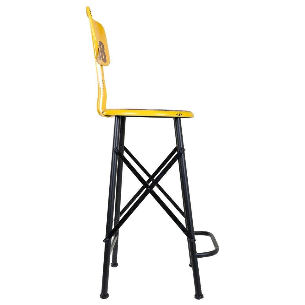 Sgabello in metallo giallo 46x100x40h cm