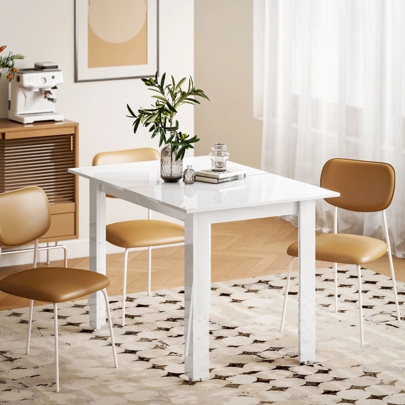 Tavolo da pranzo estensibile 120x80x78 cm con meccanismo a farfalla in MDF bianco