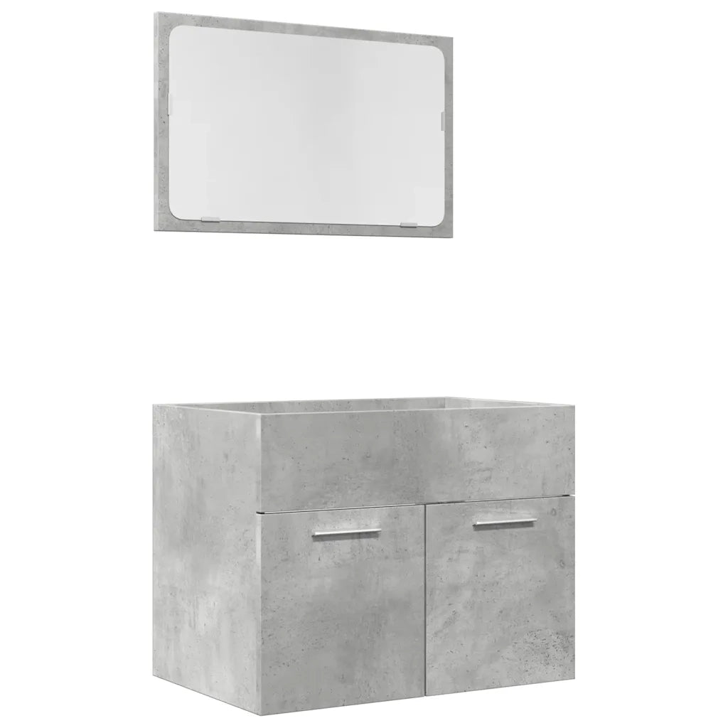vidaXL Set Mobili da Bagno 2 pz Grigio Cemento in Legno Multistrato