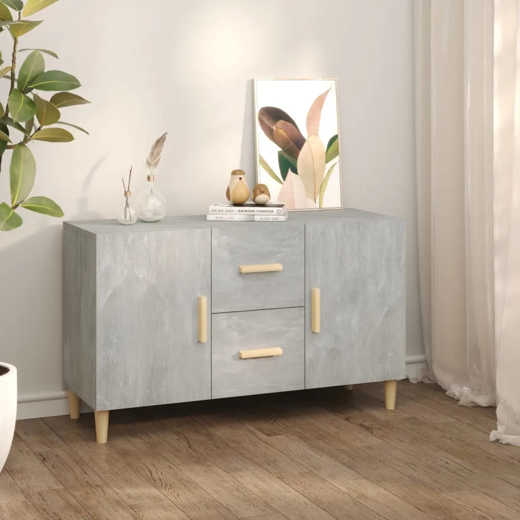 Credenza-Buffet-Armadio da cucina Grigio Cemento 100x36x60 cm in Legno Multistrato 339824