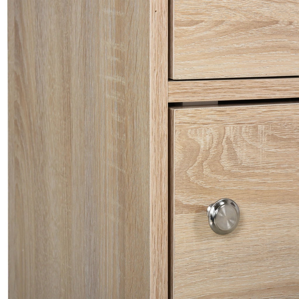 Cassettiera con 3 Antine e 3 Ripiani in Legno ¨C zephmum ¨C Bianco 48x34x100cm