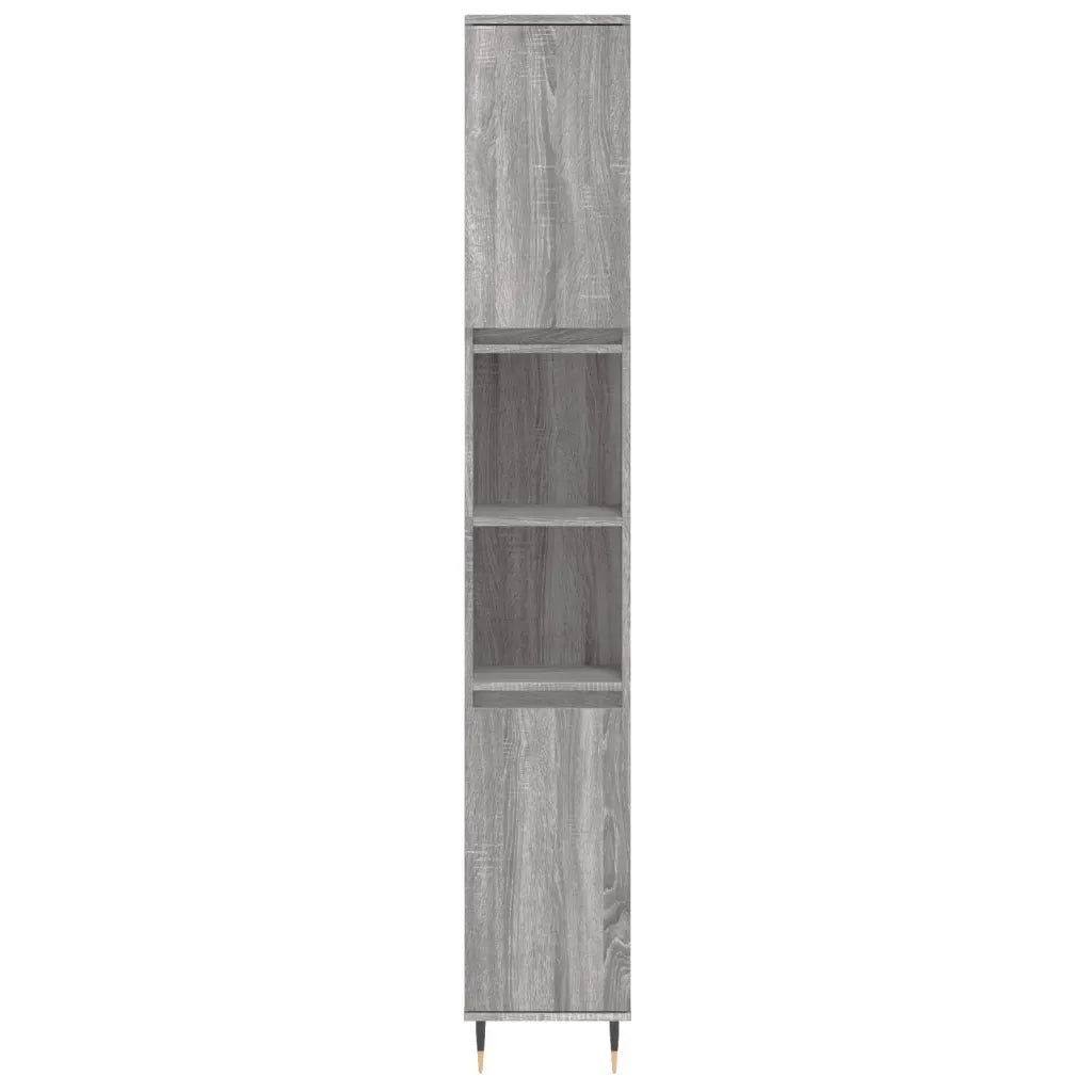 Set Mobili da Bagno 3 pz Grigio Sonoma in Legno Multistrato 3190219