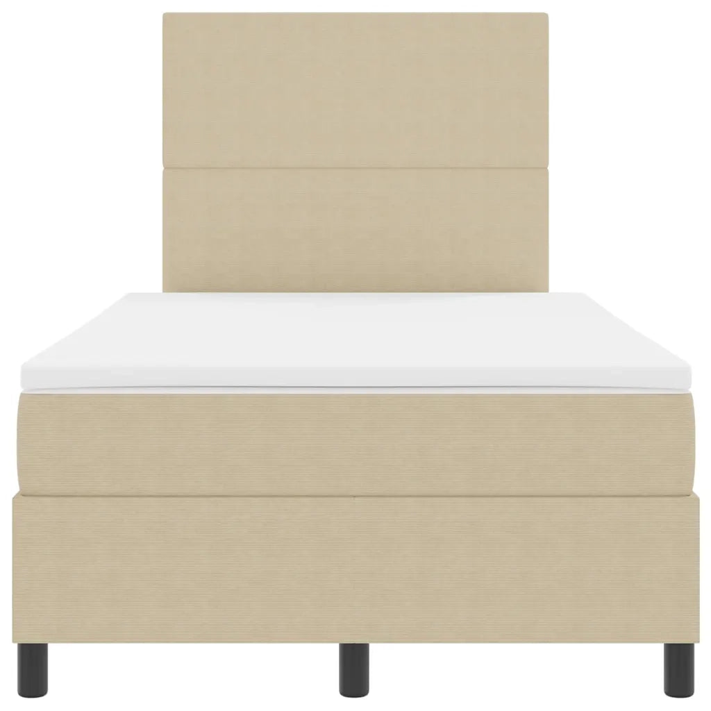 Letto a molle con testiera Grigio chiaro e bianco 120 x 190 cm 3337550