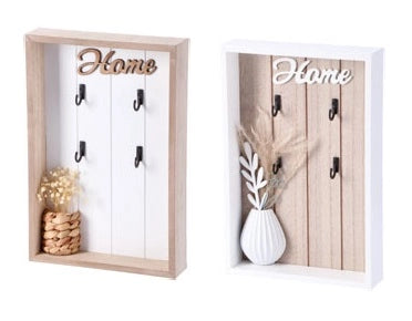 1 Pezzo Portachiavi da Parete in Legno MDF 20 x 4,5 x 30 cm 2 Modelli
