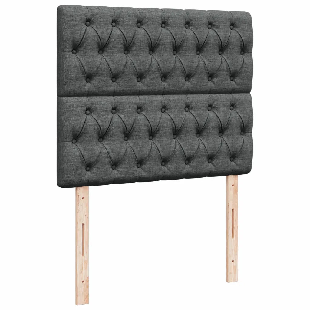 Giroletto a Molle con Materasso Grigio Scuro 120x190cm Tessuto