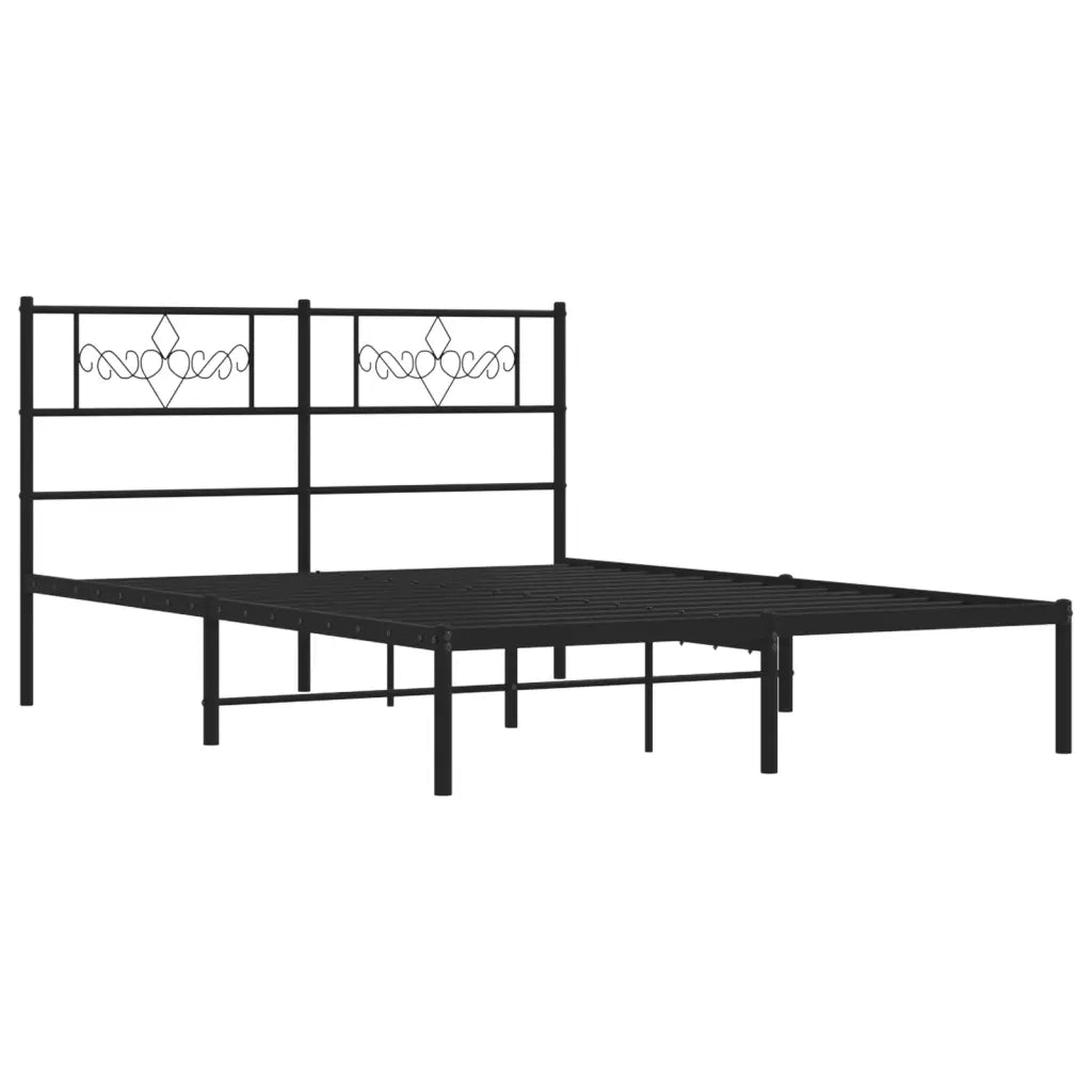 Giroletto con Testiera in Metallo Nero 140x200 cmcod mxl 81903