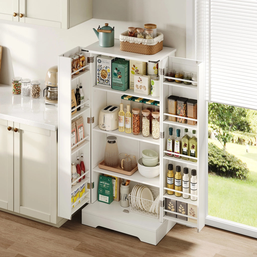 BUFFET CUCINA 60x35x128,5 cm Bianco MDF con LED