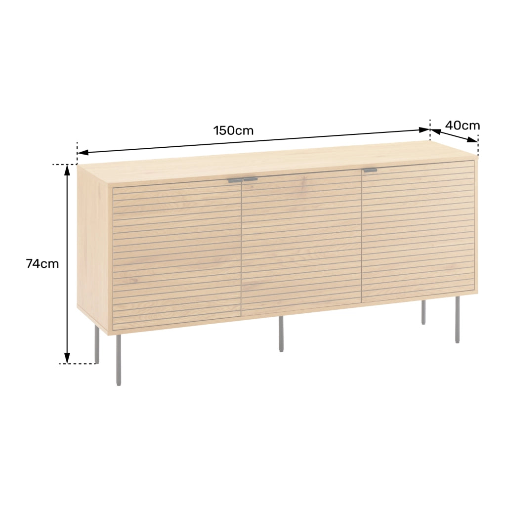 Credenza in legno a 3 ante 150cm STINNA