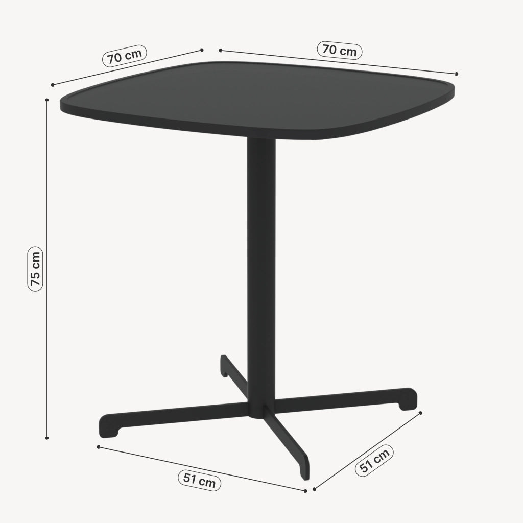 Tavolo da Bistrot Foggia per Esterno in Acciaio 75 x 70 x 70 cm - Grigio Antracite casa.pro