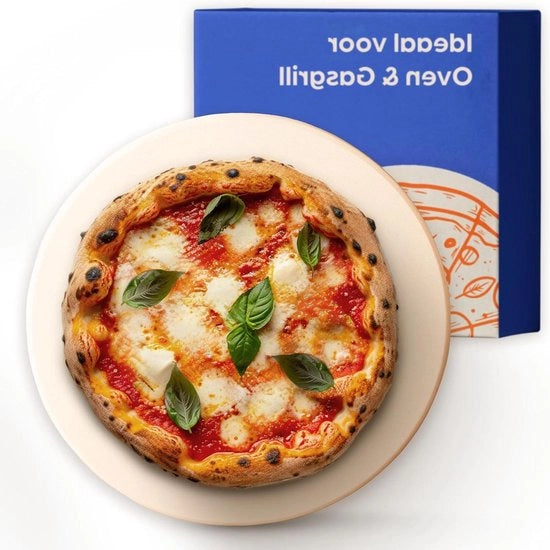 Pietra per Grill e Forno a Gas 30 cm Rond - Base Croccante - Lastre di Pietra Cordierite fino a 900 °C - Accumulo di Calore