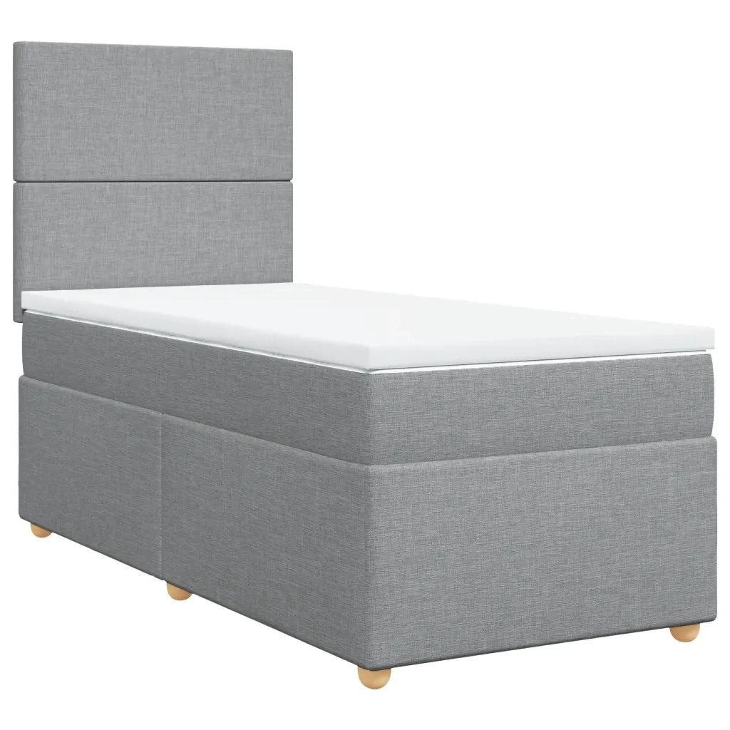 Giroletto a Molle con Materasso Grigio Chiaro100x200 cm Tessuto 3291184