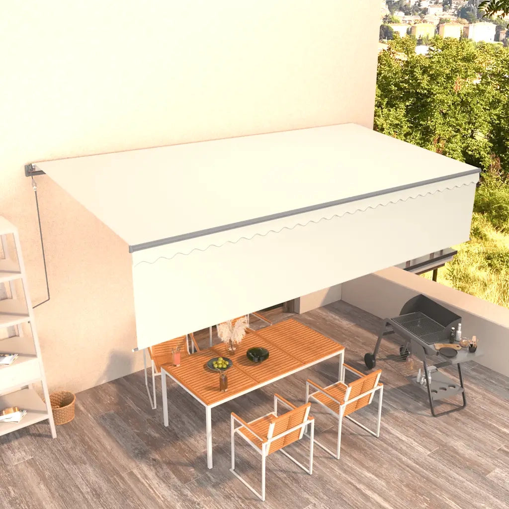 Tenda da Sole Retrattile Automatica con Parasole 6x3 m Crema cod mxl 60896