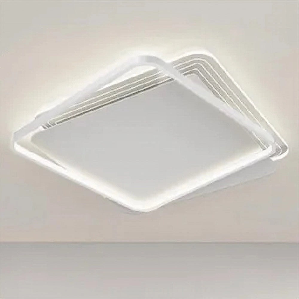 Trade Shop - Plafoniera Led 35w Quadrata Bianco Lampadario Soffitto Moderno Luce Naturale 70692 -