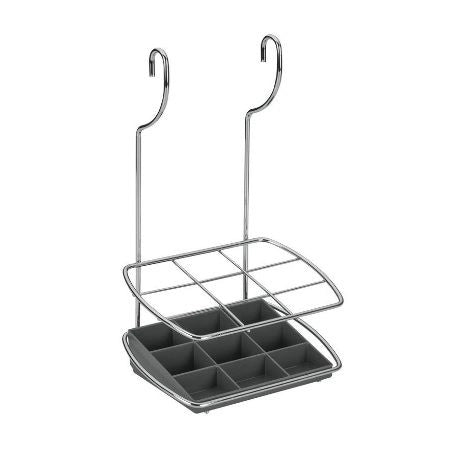 PORTA POSATE CUCINA CROMATO CON BACINELLA IN PLASTICA LONARDO