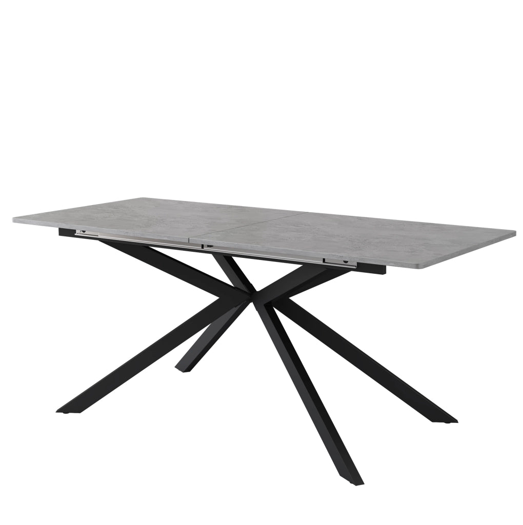 Tavolo allungabile 180x70 cm nero e grigio – design a croce