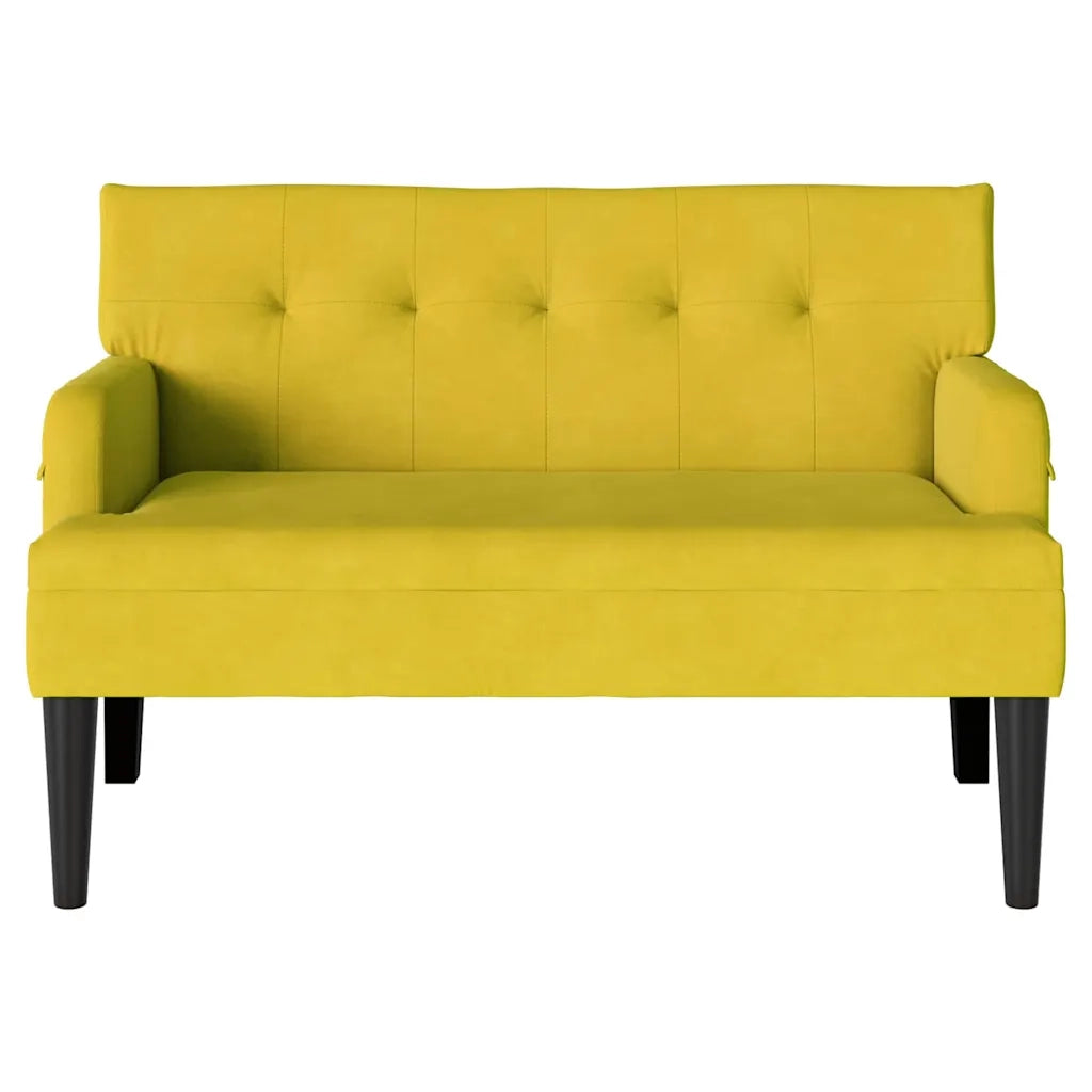 Panca Chesterfield Giallo 112 x 65,5 x 75 cm Velluto CFW2735988