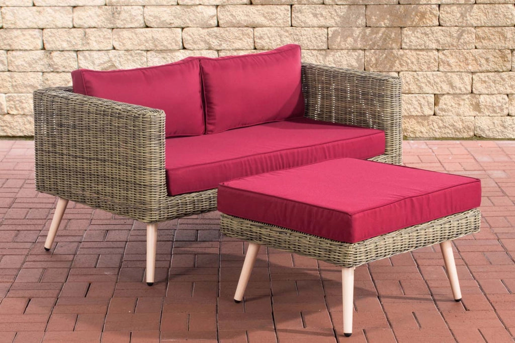 2er Sofa Molde mit FuЯhocker Rundrattan natura 45 cm (Hellbraun) 5