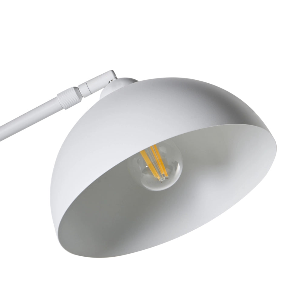 Lampada da terra a braccio struttura in metallo e paralume regolabile bianco in stile moderno per soggiorno e camera da letto