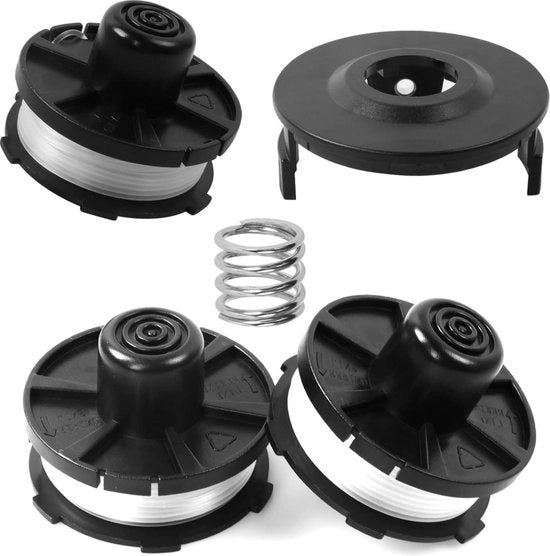 Tre set di bobine di filo di ricambio per trimmer a batteria/grass trimmer - bobina di ricambio autofeed con copertura (83 m/27 ft Ø 16 mm)