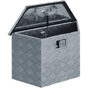 Cassetta in Alluminio Forma Trapezoidale 70x24x42 cm Argento 142942
