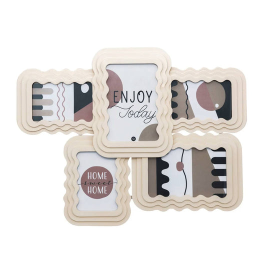 Portafoto in legno bianco per 5 foto