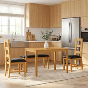 Set da pranzo 4 pz Nero Legno di Quercia Massello 3430307