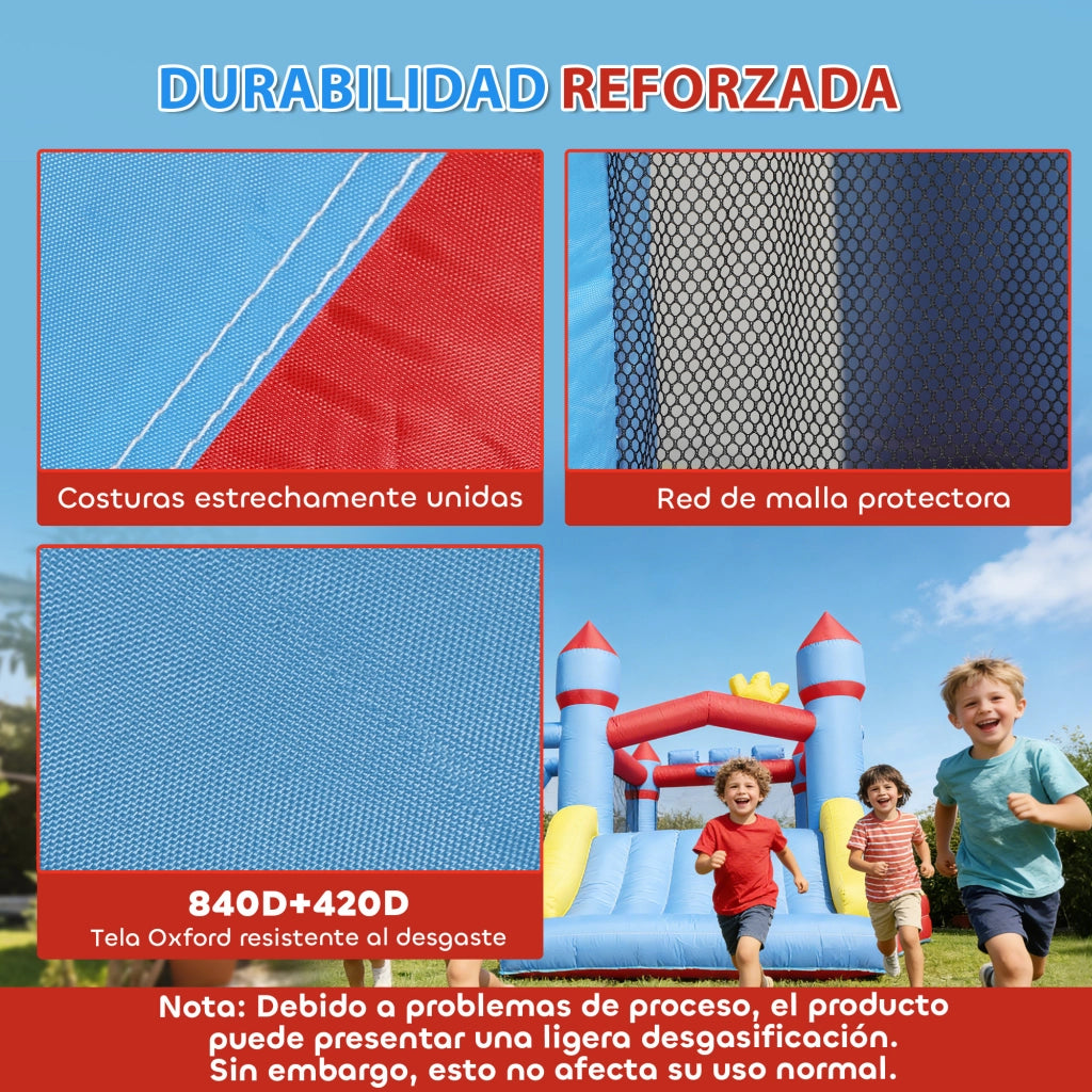 Castello Gonfiabile per Bambini ¨C Xylo ¨C con Scivolo Trampolino Piscina e Canestro 277x270x215 cm