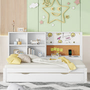 Divano letto 90x200 cm - Xylo - Bianco, estraibile, USB, scomparti