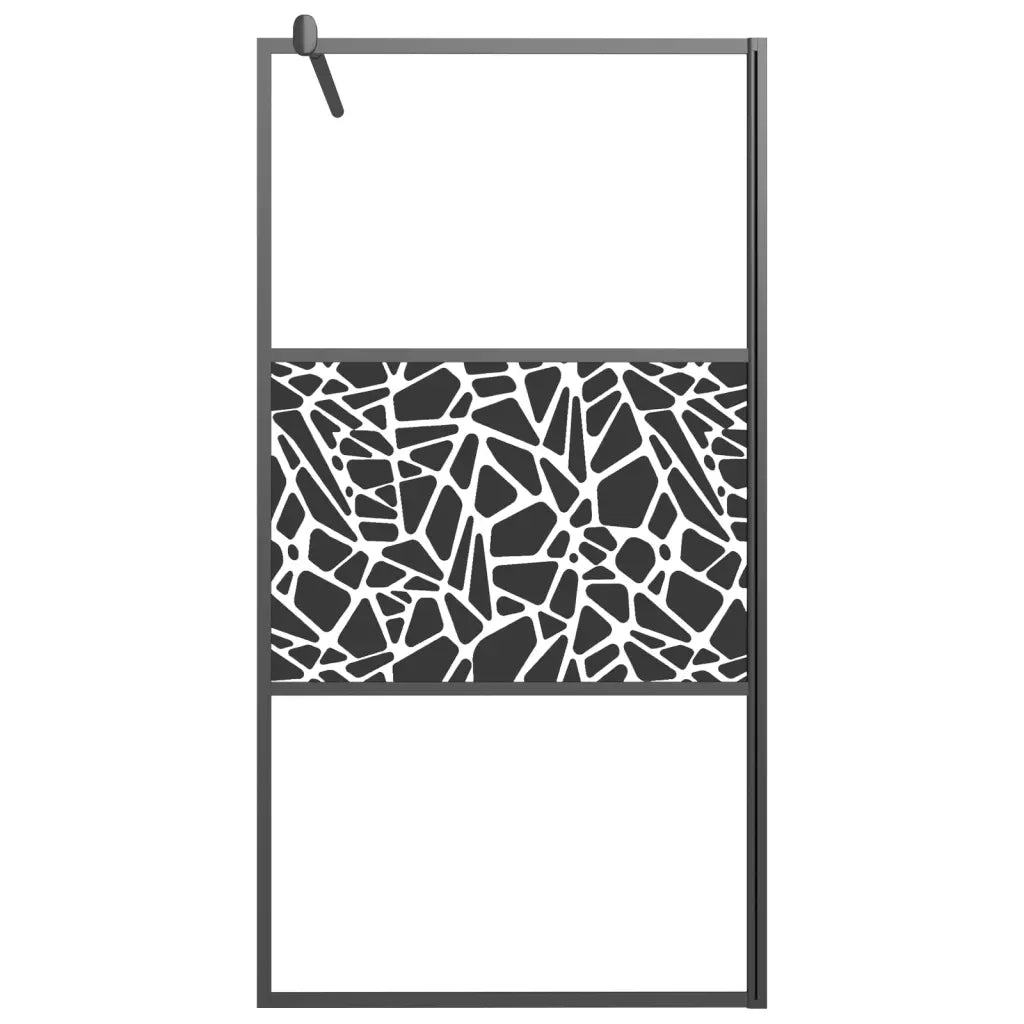 Parete Doccia Walk in 100x195 cm Vetro ESG Design Pietre Nero cod mxl 69333