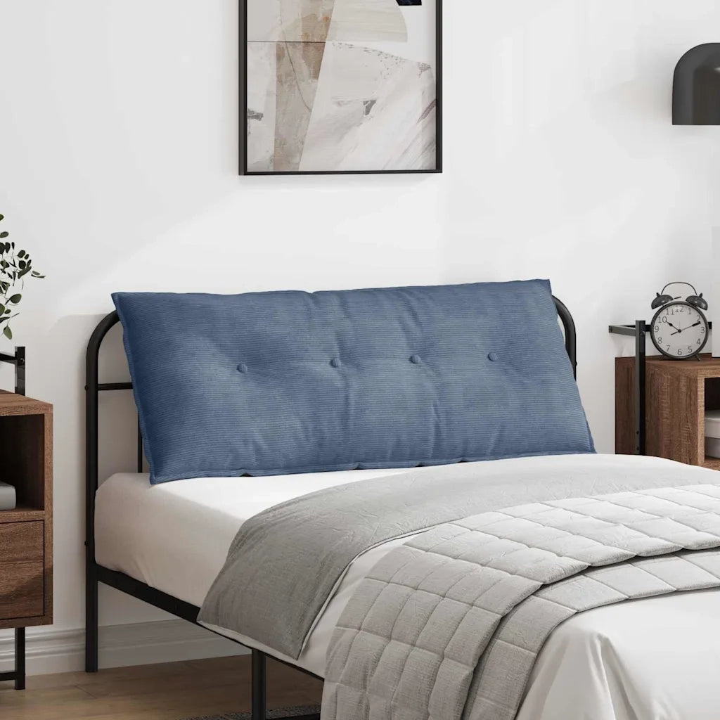 Cuscino per Schiena Blu 120 x 50 cm Tessuto in Cords