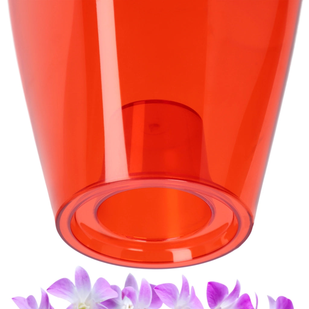 Vaso da fiori KADAX per orchidee, in plastica, rosso, resistente, 13 cm
