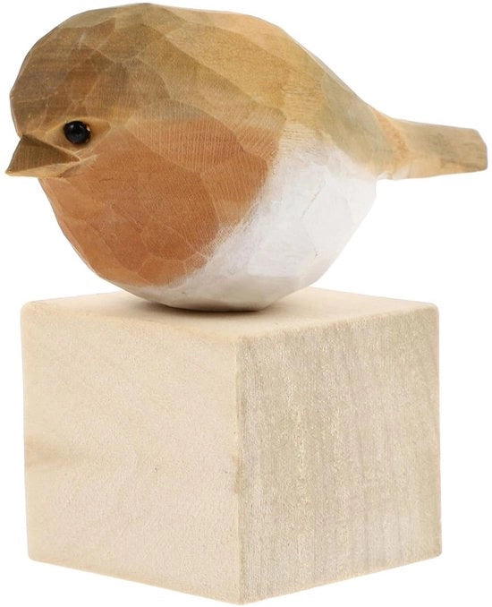 Decorazione da tavolo in stile moderno con figura di uccello in legno.