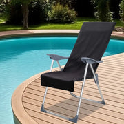 Asciugamani per Sedia Outdoor 2 pcs Nero 130 x 60 cm