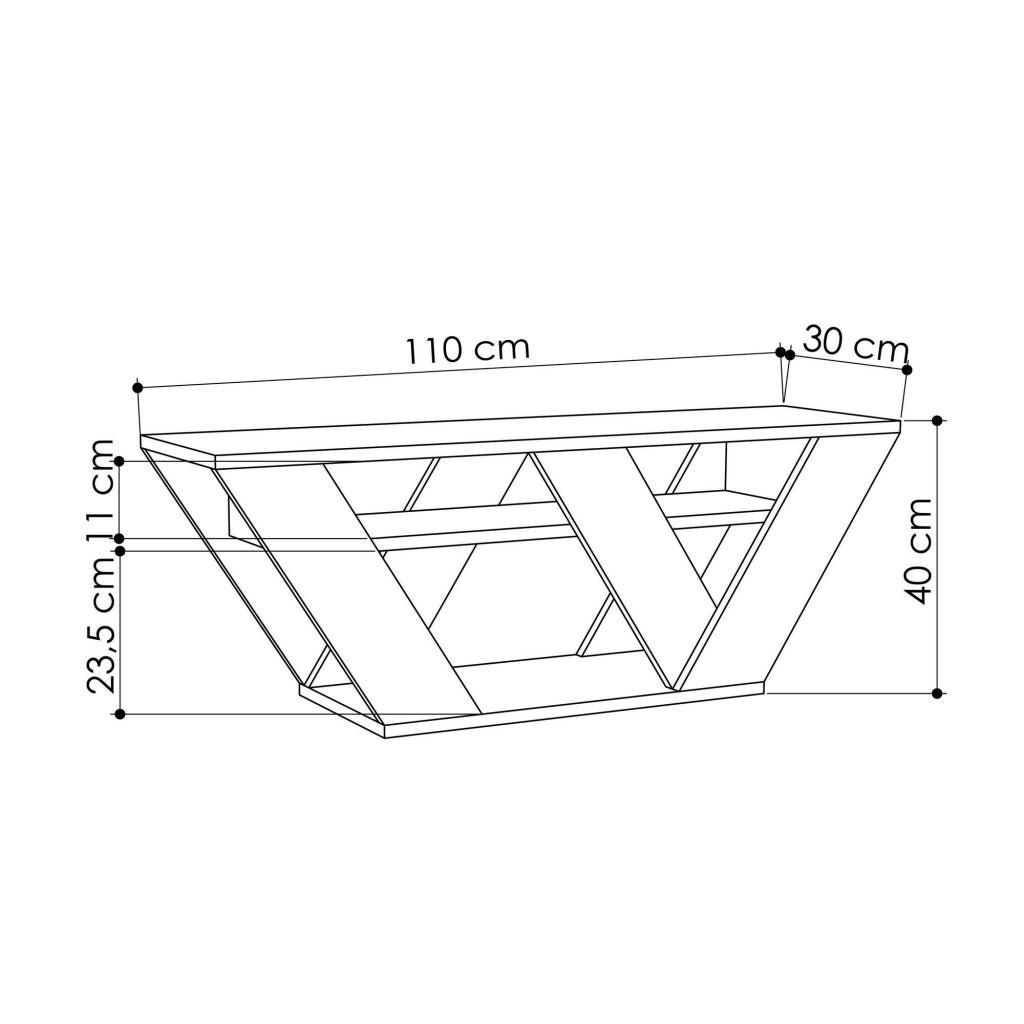 Mobile TV in legno "Pipralla" - 110 x 30 x 40 cm - Antracite