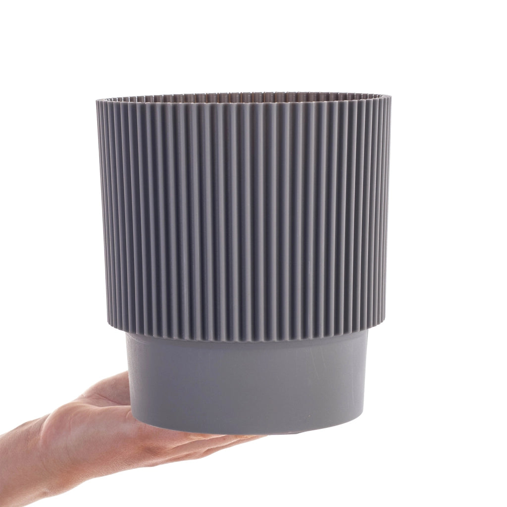 Vaso da fiori KADAX 13 cm, copertura per piante, vaso da fiori in plastica grigia