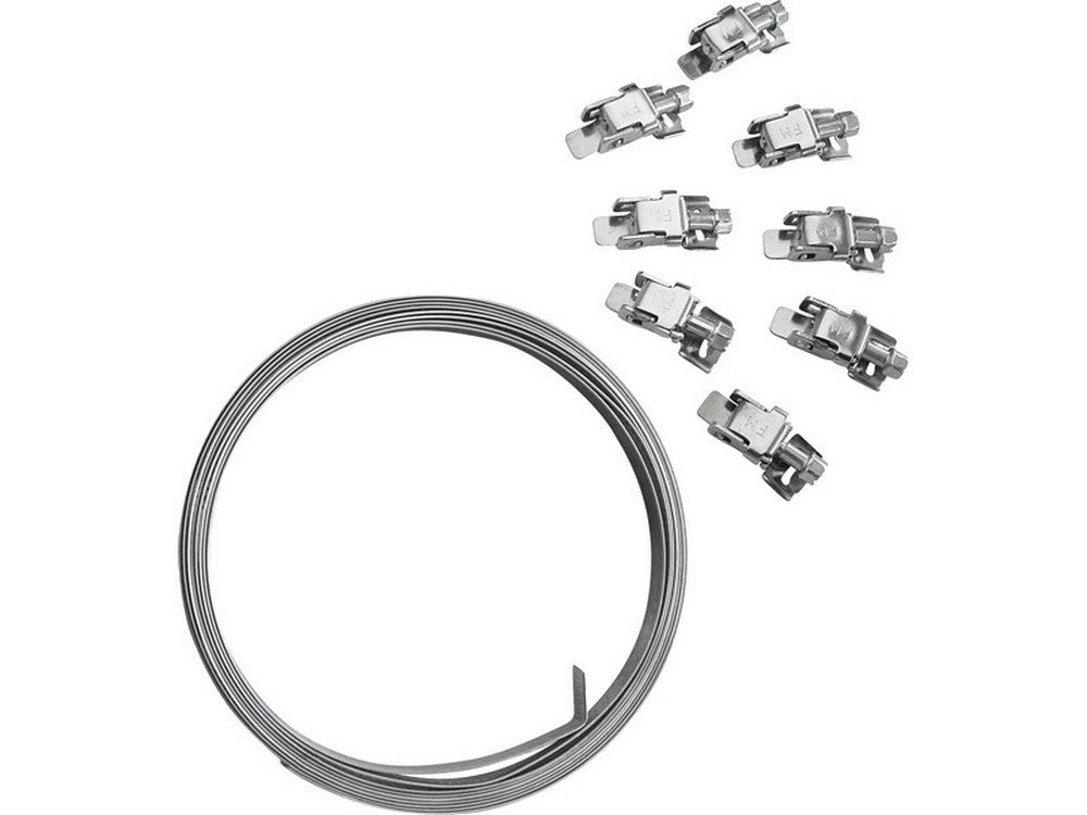 kit nastro a fascetta w2 mm. 9x3 mt. + 8 ganci cod:ferx.vit54573