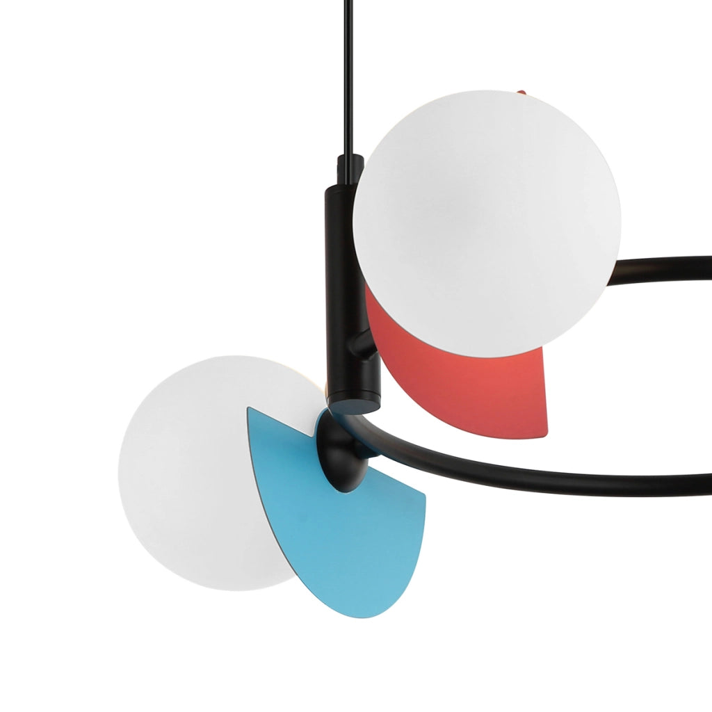 Lampadario Italux NAUTI vetro multicolor 4xG9 Ø62cm