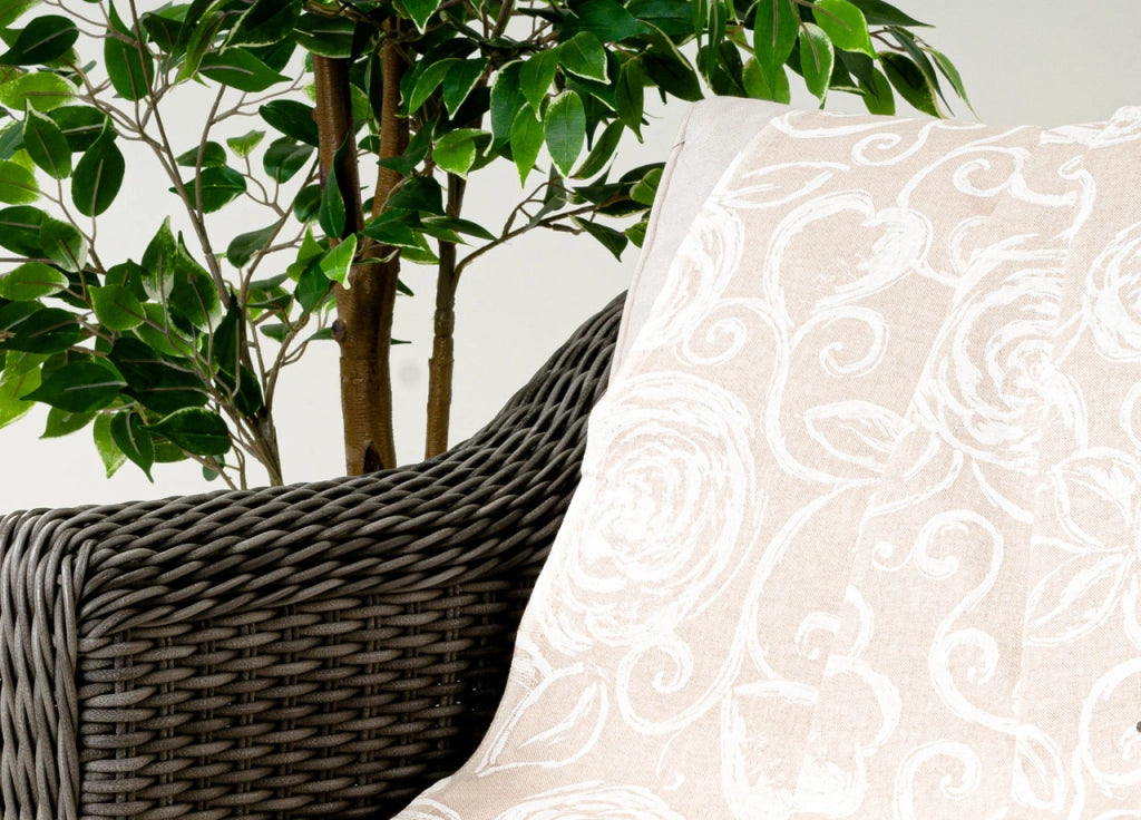Telo Arredo Granfoulard Copritutto Cotone Made Italy Vari Disegni Arredatutto Copriletto Multiuso - 2 Piazze - Amelie Bianco