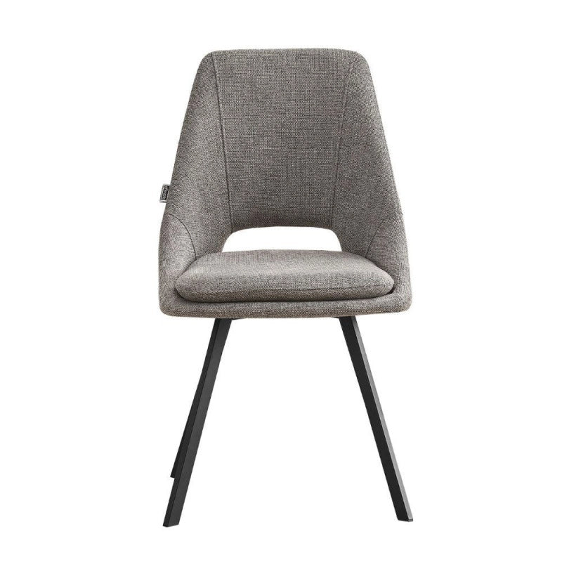 Sedia imbottita Blauss in tessuto grigio set 2 pezzi