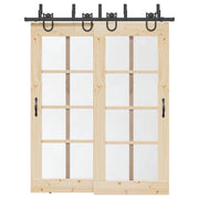 Kit di Binari per Porte Scorrevoli 183 cm Acciaio Nero 3295737