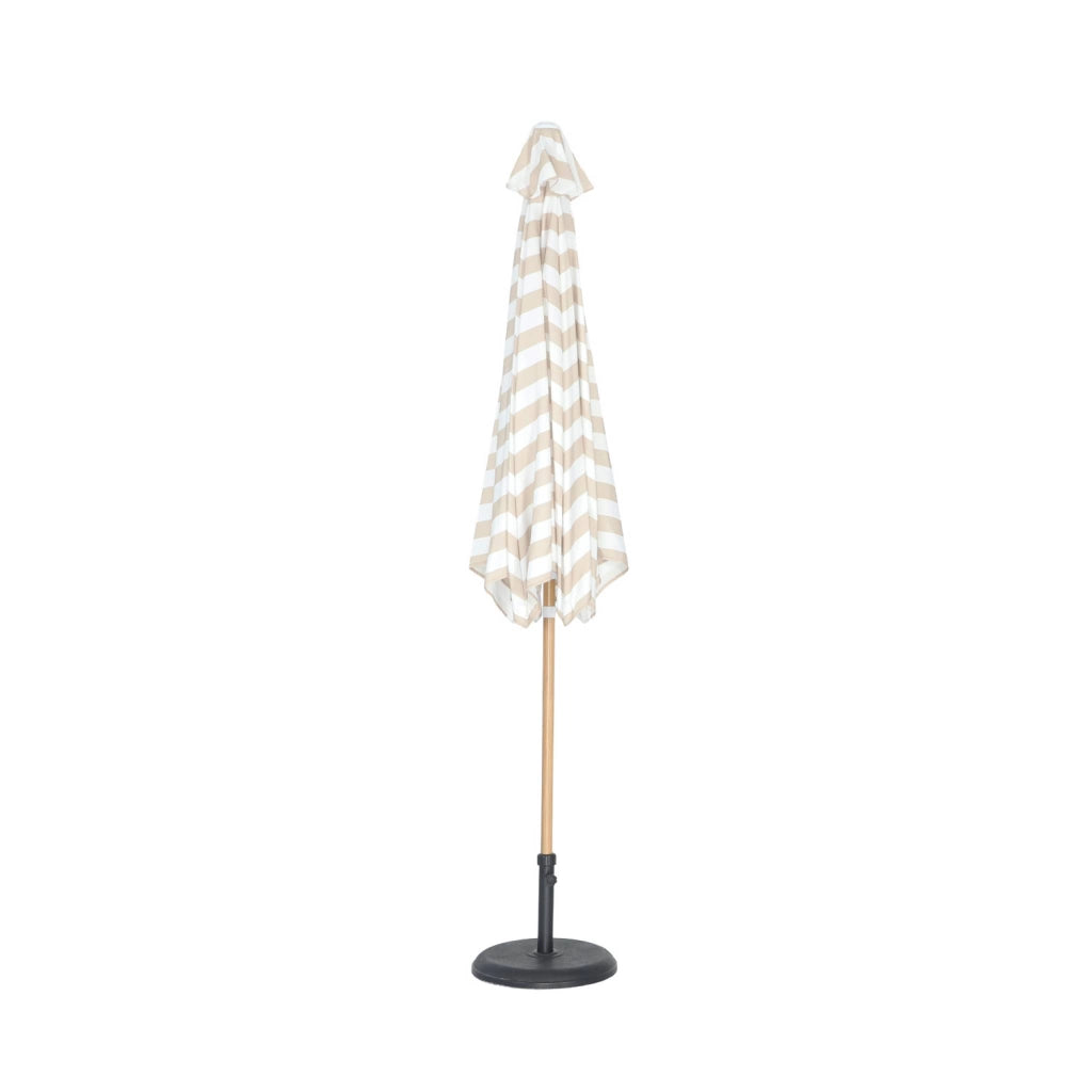 Ombrellone rettangolare asta effetto legno, 3x3m, righe beige