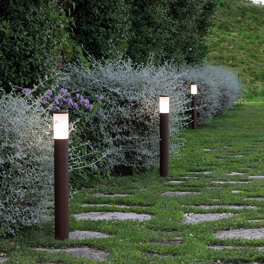 Palo Basso Moderno Panama Alluminio Ruggine-Corten 1 Luce E27 300Cm