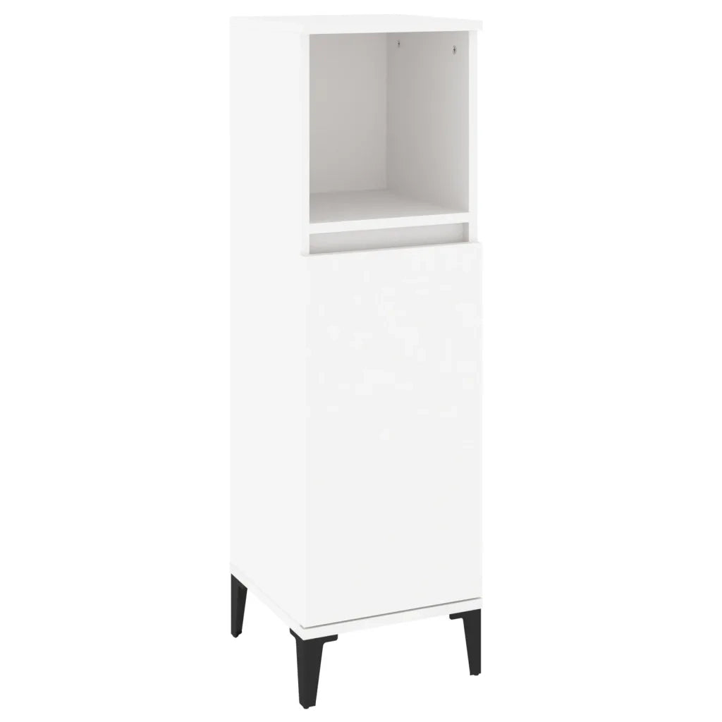 Set di Mobili da Bagno | Armadio da bagno 3 pz Bianco in Legno Multistrato
