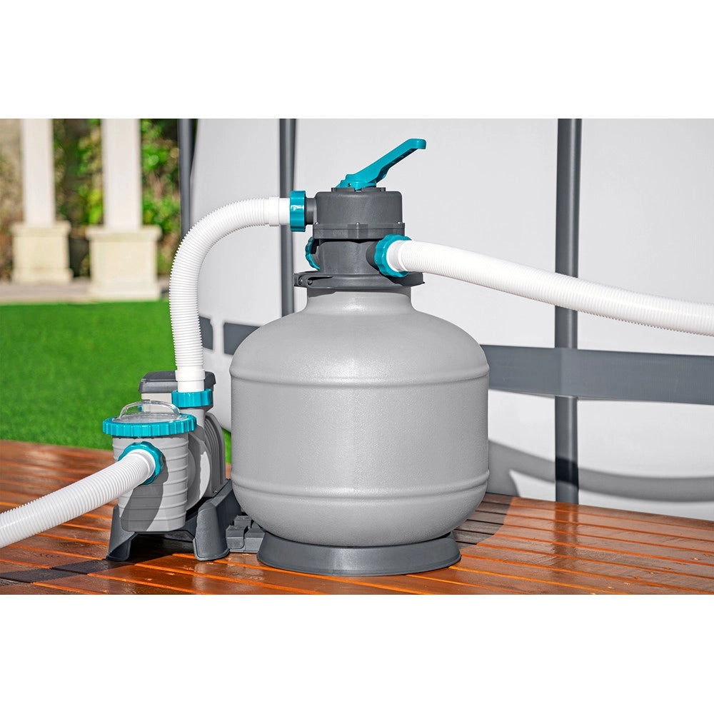 Trade Shop - Pompa Sistema Di Filtraggio A Sabbia Con Timer Manometro 8.327l/h Piscine Fuori Terra 58499 -